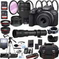 Mirrorless Digital Camera with 18-45mm Lens + 75-300mm Lens + 420-800mm Lens + 128GB Memory + Case + Tripod M2110