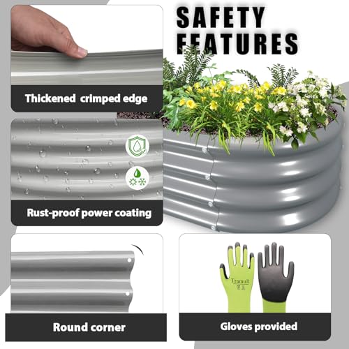 Gray Galvanized Raised Garden Bed Kit J552443