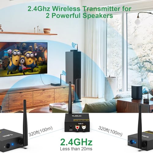 2.4Ghz Wireless Audio Transmitter Receiver with RCA Out/Input Y191