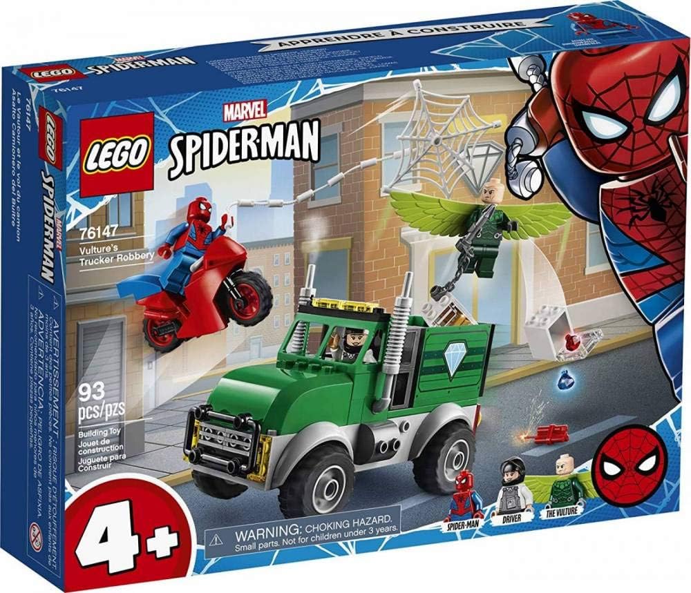 Marvel Spider-Man Playset with Buildable Bank Truck Toy and Minifigures (93 Pieces) G262