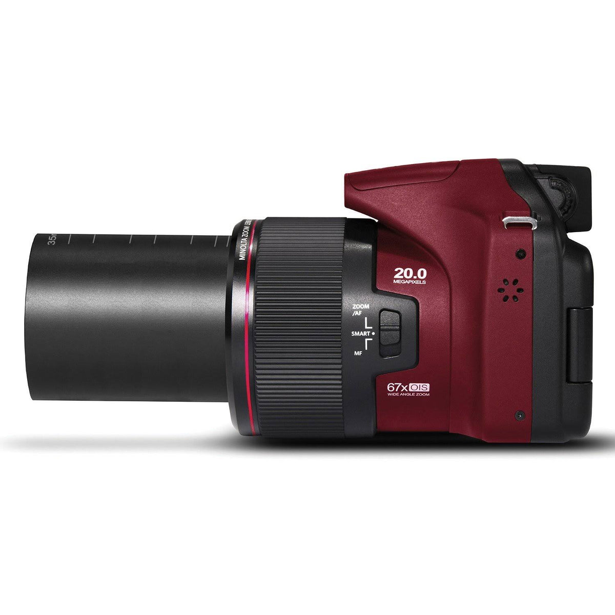 Red 20.0-Megapixel 1080p Full HD 67x Optical Zoom Wi-Fi Bridge Camera Y332