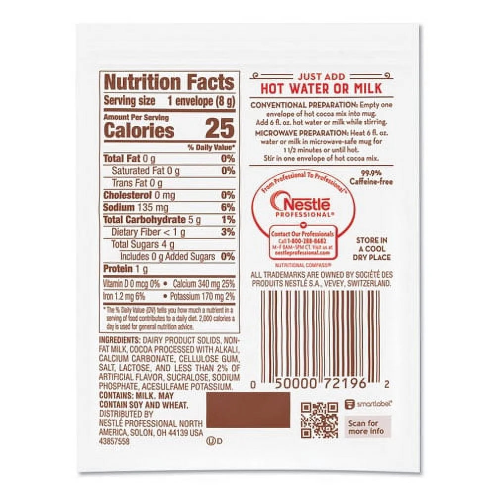 0.28 Oz Hot Cocoa Mix Envelopes, 30/box, Bundle of 2 Boxes T1715