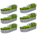 Gray Galvanized Raised Garden Bed Kit J552443