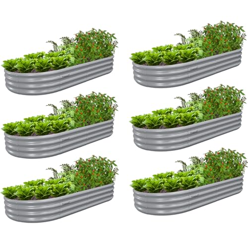 Gray Galvanized Raised Garden Bed Kit J552443