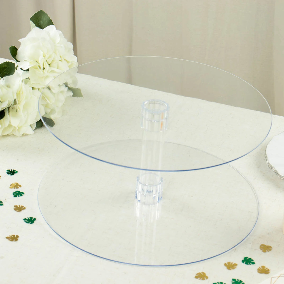 2 Tier 18 inch Acrylic Crystal Glass Clear Cupcake Stand C618