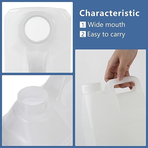 2.5 Gallon Clear Plastic HDPE Jugs with Lids K1132