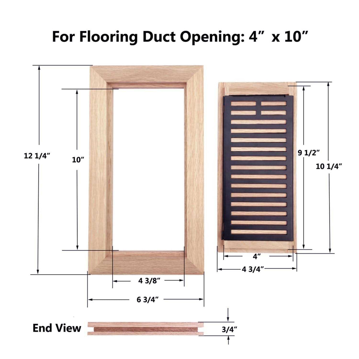 Oak Wood Floor Register Vent Cover S6445