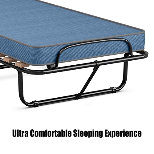 Blue Folding Bed with 3" Mattress N2291