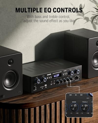 Bluetooth 5.0 Stereo Audio Amplifier Receiver, 4 Channel 440W Peak Power G677511