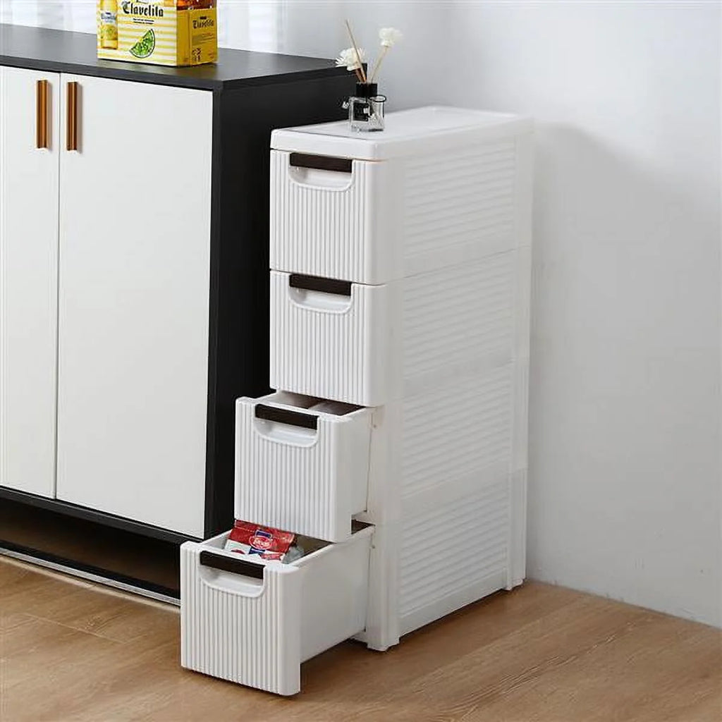 4-Tire Rolling Cart Organizer Unit with Wheels Storage Cabinet B28865