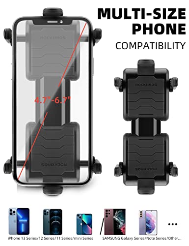 Adjustable Bike Phone Holder Handlebar Clip for 4.1" - 6.7" Smartphones S767000