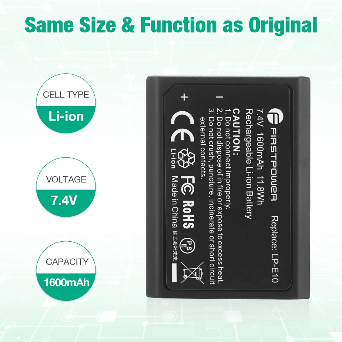 LP-E10 Batteries 2-Pack 1600mAh Z127
