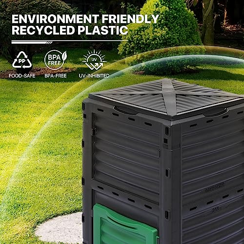 43 Gallon Dual Chamber Compost Tumbler with 2 Sliding Doors Q323973