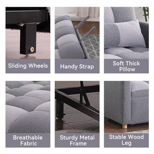 3 in 1 Velvet Pull Out Sleeper Sofa Bed F3643