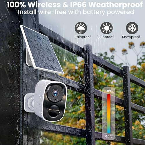 2K Wireless Outdoor Security Camera with Spotlight Siren Alarm J998075