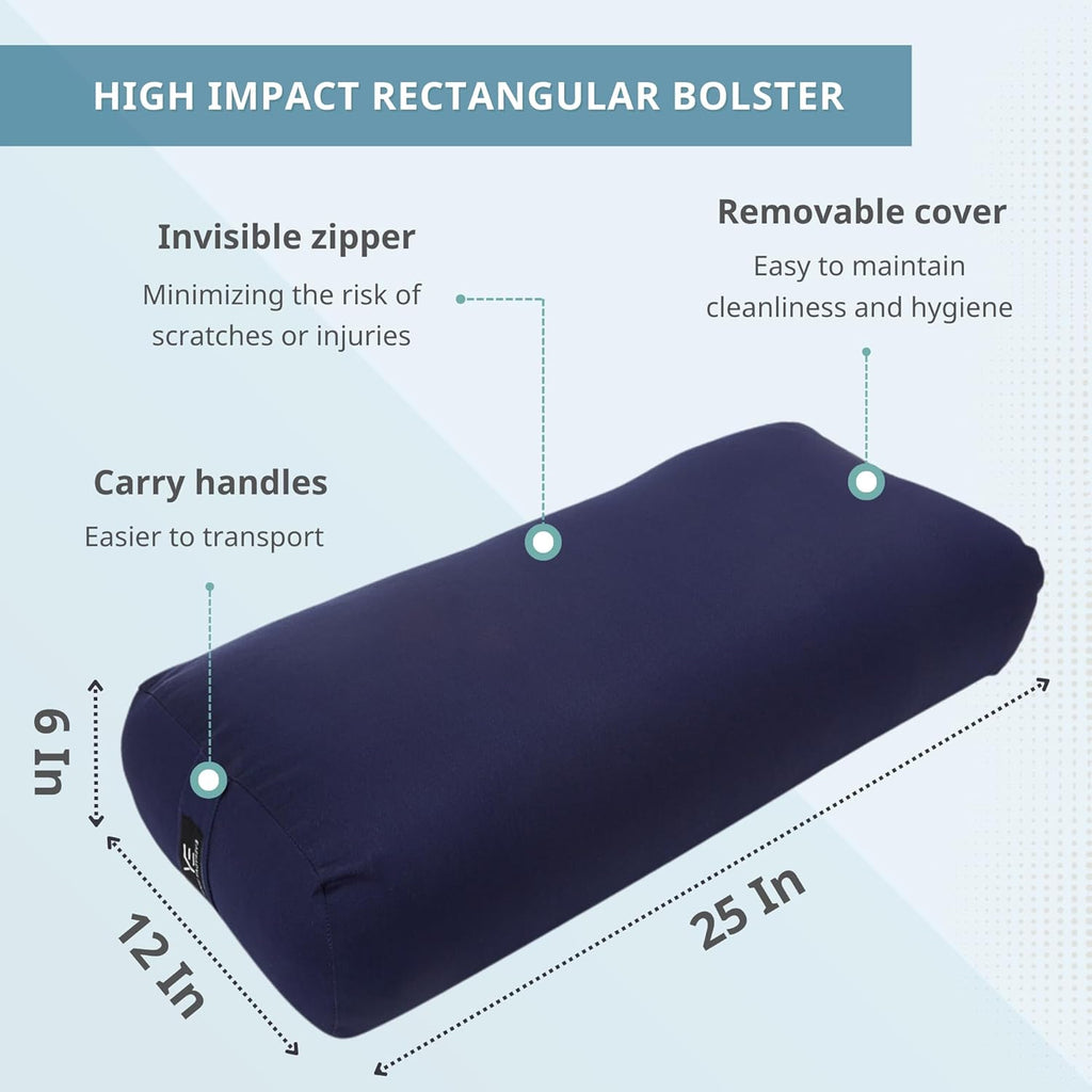 Plum Rectangular Yoga Bolster and Yoga Strap Set T239505