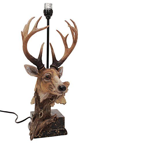Rustic Deer Table Lamp, Hand Painted Poly Resin, 40 Watt Bulb S76882
