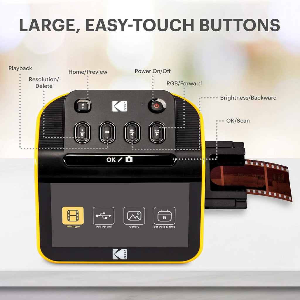 Film and Slide Scanner with 5" LCD Screen, Convert Color & B&W Negatives & Slides 35mm, 126, 110 Film to 22MP JPEG Digital Photos X700