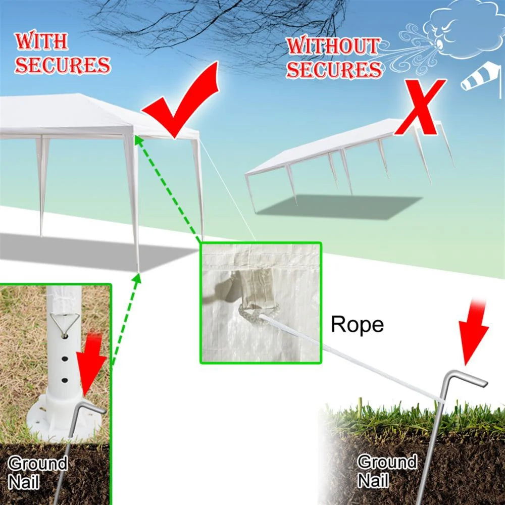 30'x 10' Outdoor Party Tent Waterproof White Canopy with Sidewalls N646205