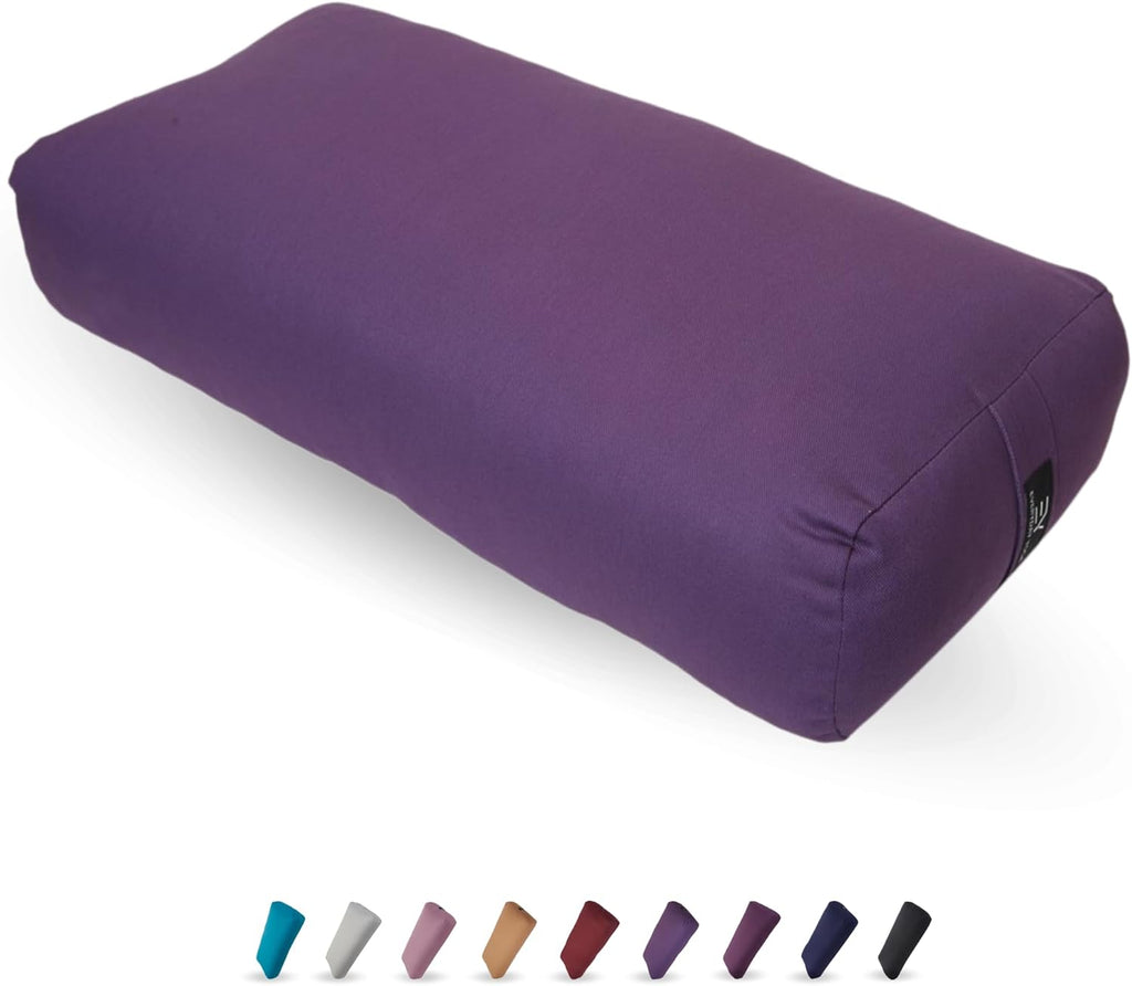 Plum Rectangular Yoga Bolster and Yoga Strap Set T239505