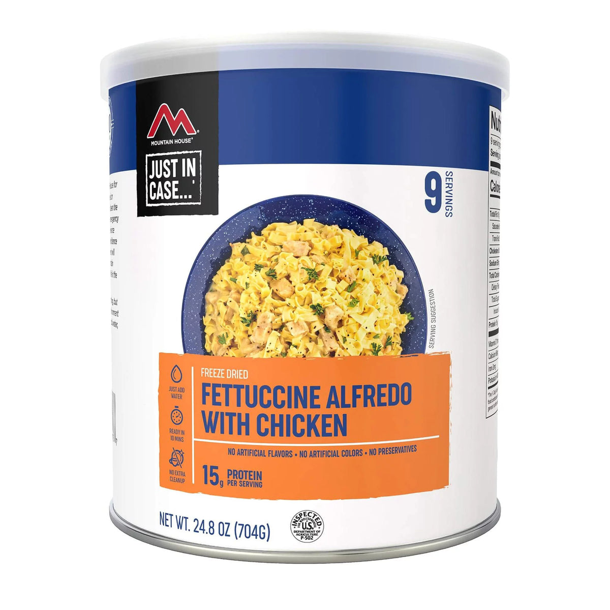 6 Cans Pack Freeze Dried Fettuccine Alfredo with Chicken #10 Can N6339