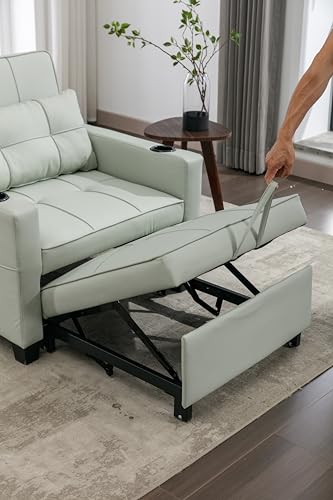 Blue Tech Cloth 3-in-1 Convertible Pull Out Couch Z81310