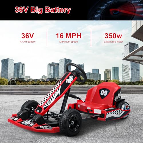 Red Electric Drift Go Kart 350W 16 MPH 36V A603