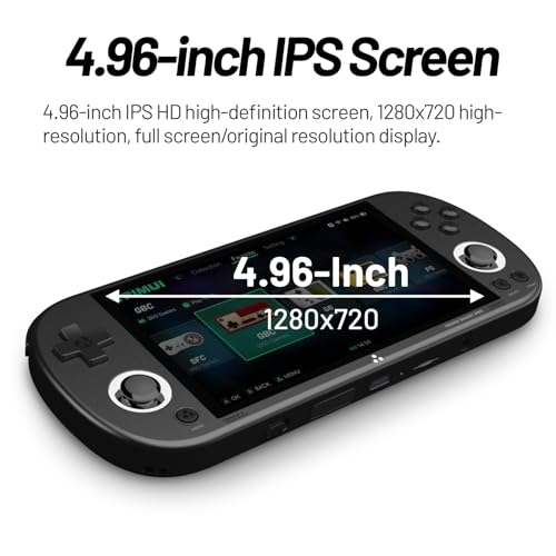4.96 inch Handheld Game Console Linux System 128G SD Card (Black) D8463