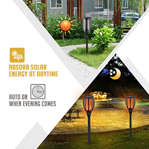 43" Flickering Flames Torch Lights Outdoor Waterproof 4-Pack U484669