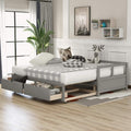 Grey Wooden Daybed with Trundle Bed and Two Storage Drawers S78073