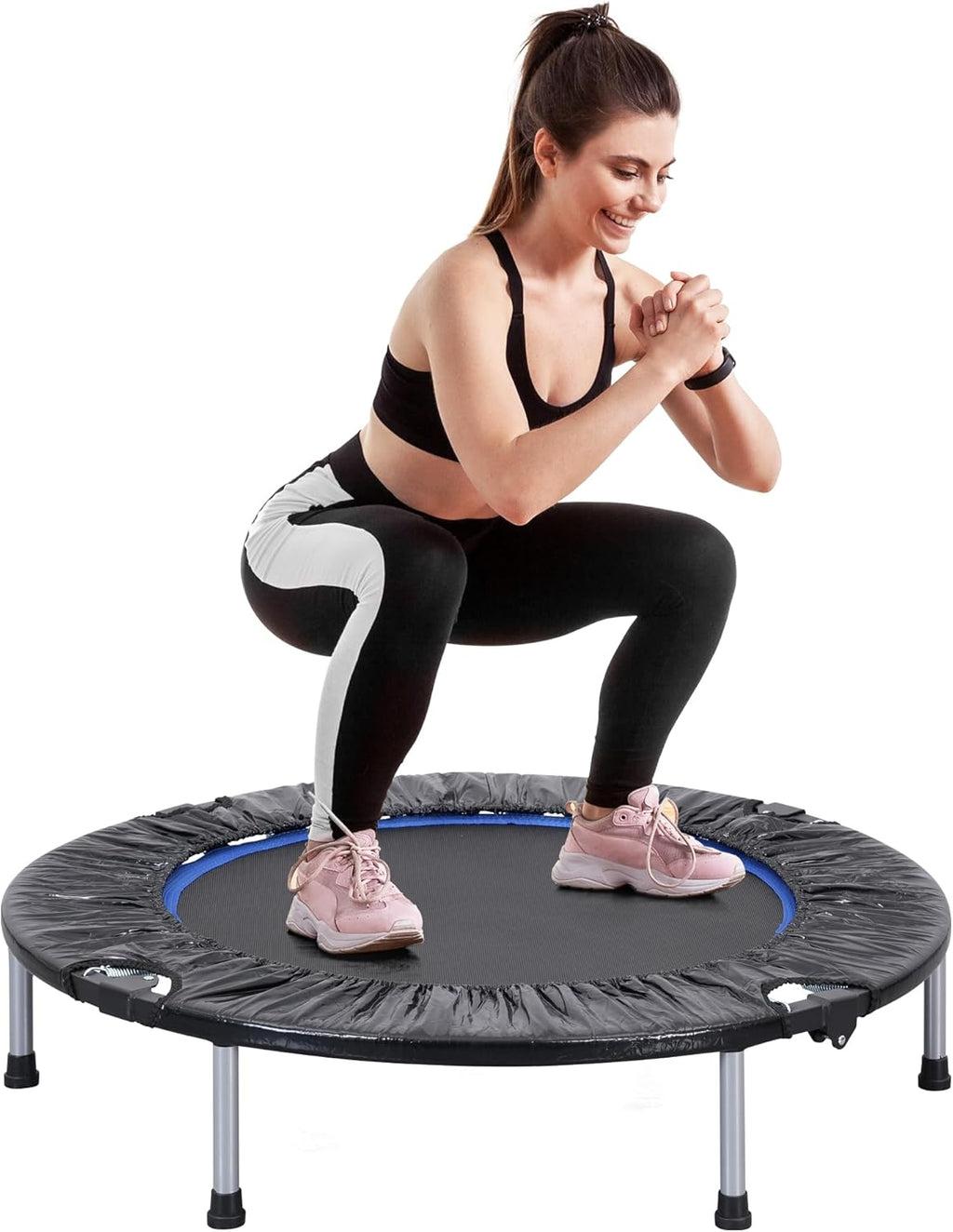 40" Foldable Mini Trampoline Rebounder without Handle Max Load 330lbs B2999