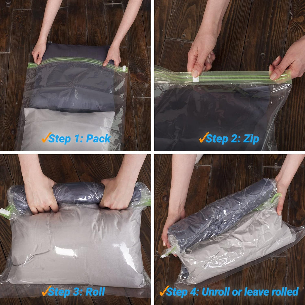 8 Space Saver Bags Roll-Up Compression Packing U78218