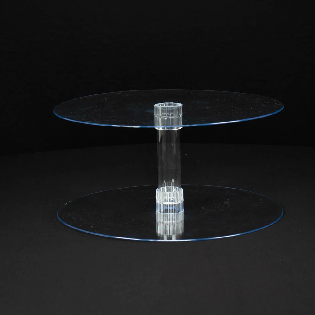 2 Tier 18 inch Acrylic Crystal Glass Clear Cupcake Stand C618