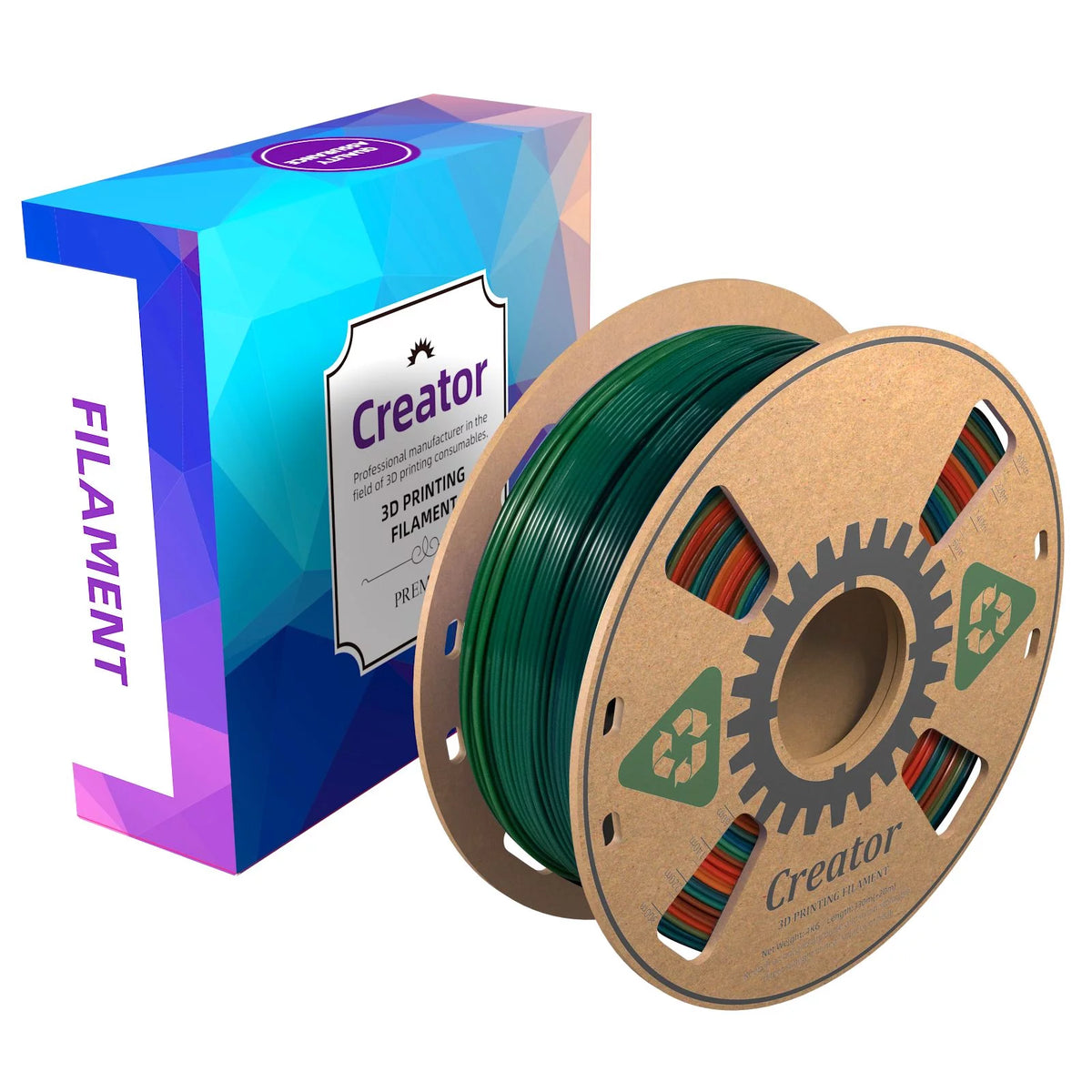 1.75mm Multicolor PLA 3D Printer Filament, 1KG/2.2lbs I324