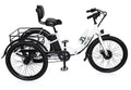 24" Electric Folding Tricycle, 7-Speed, 3 Wheels, 350W Motor, Black & White O926