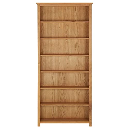 Solid Oak Wood 7-Tier Bookcase U564