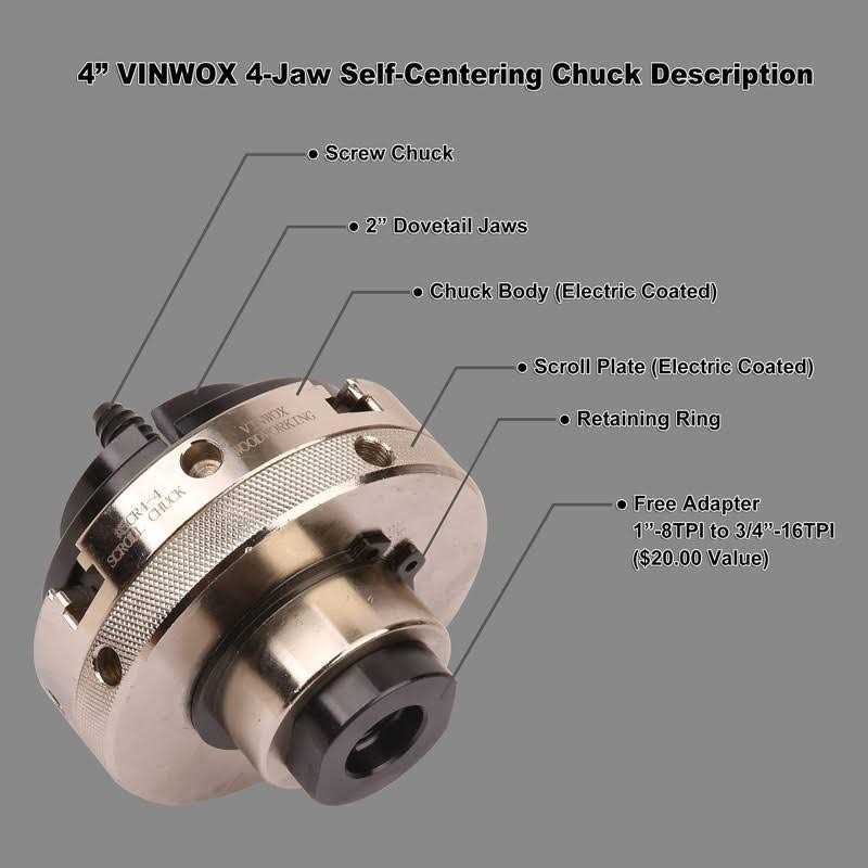 4-Jaw Self-Centering Wood Lathe Chuck T134697