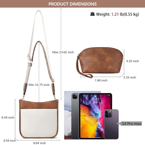 2PCS Vegan Leather Crossbody Shoulder Bag with Wide Guitar Strap R937655