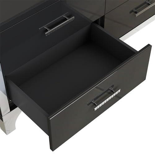 6-Drawer High Gloss Black Dresser W280