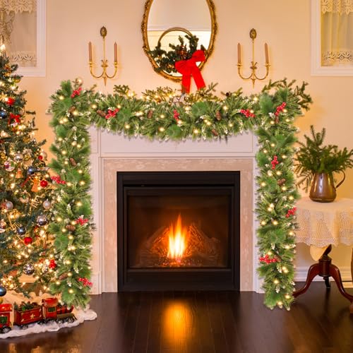 50 LEDs 9FT Prelit Garland P42229