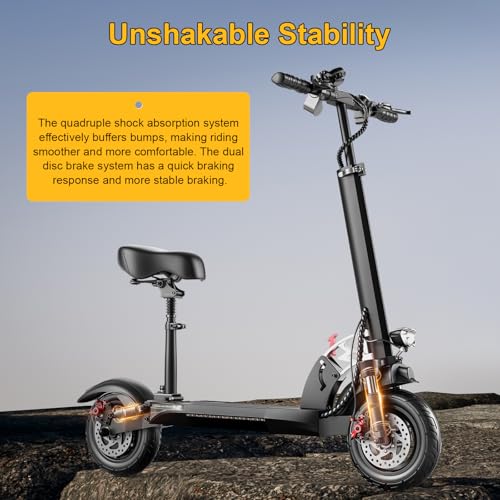 30MPH 800W Motor 10" Off-Road Tires Foldable Electric Scooter with Seat L473340