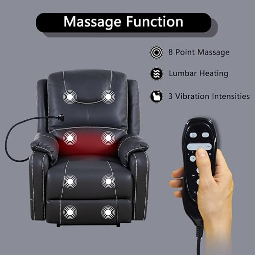 Reddish Brown Electric Recliner with Heat and Massage R4921