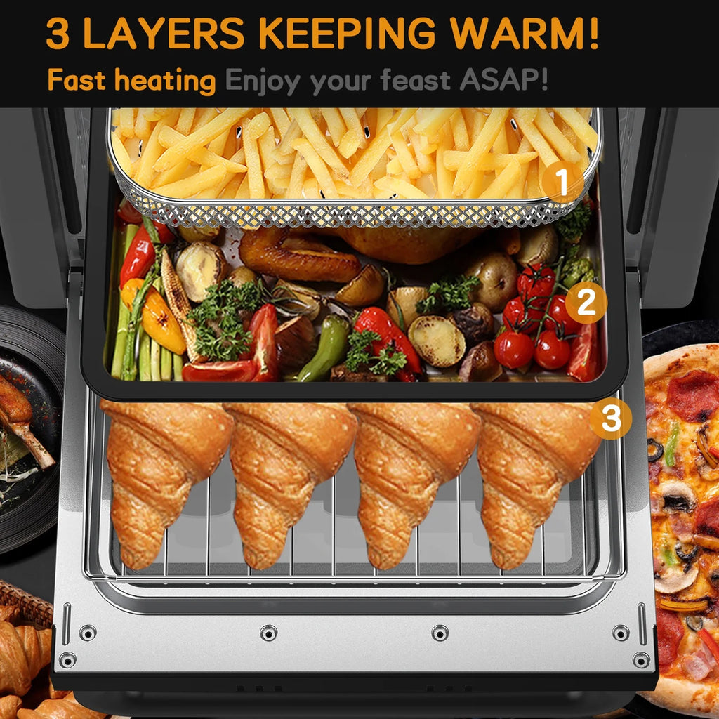 1300W 20Qt Air Fryer Toaster Oven Combo with Non Stick Basket Z896