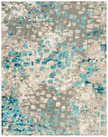 Grey/Blue Abstract Polka Dots Area Rug, 9' x 12' A879847