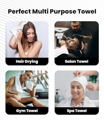 24 Pcs 100% Cotton White Hand Towels 16x27 Inches Y939719