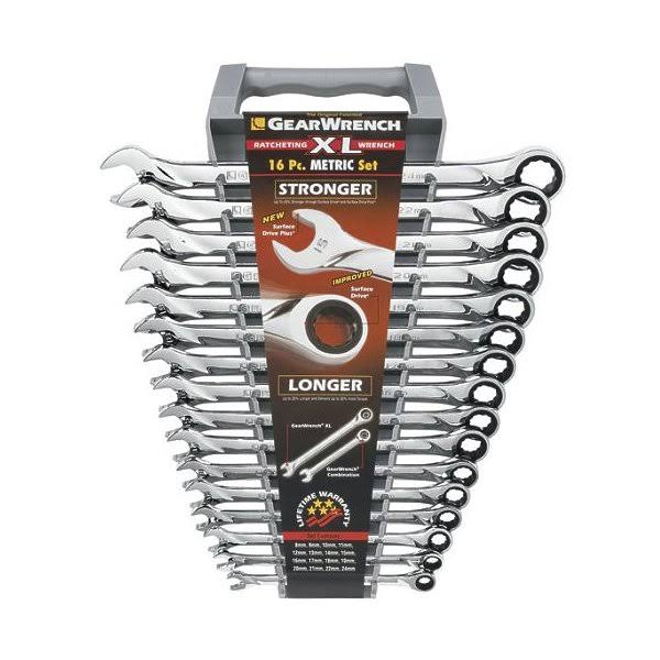 16 Piece Metric Ratcheting Combination Wrench Set E490