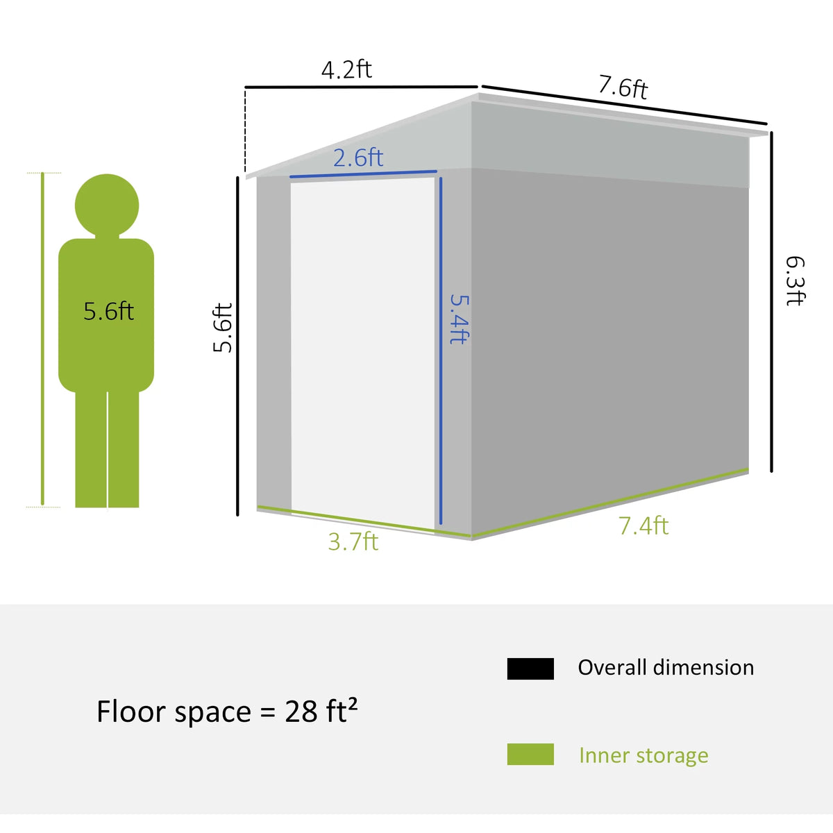 Metal Outdoor Storage Shed with Lockable Door P34256