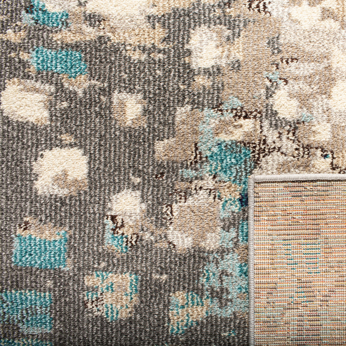Grey/Blue Abstract Polka Dots Area Rug, 9' x 12' A879847