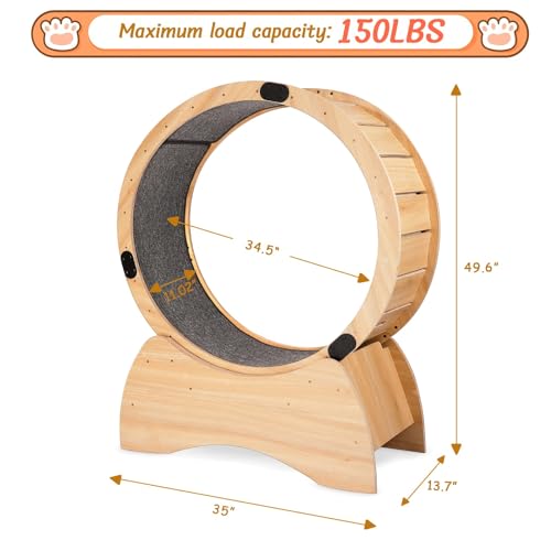Large Wooden Cat Exercise Wheel with Lock Feature X485