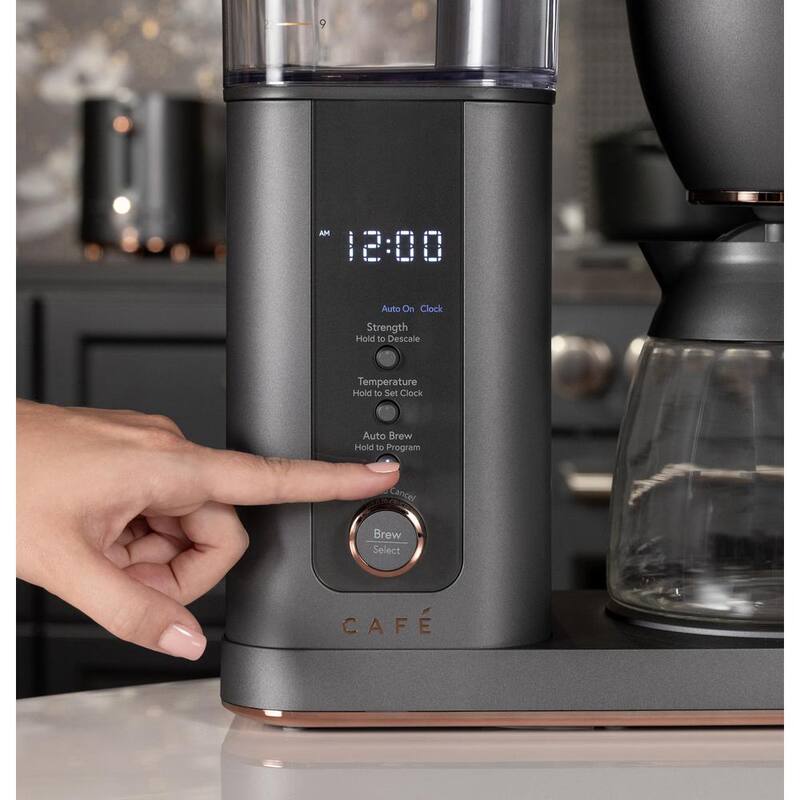 10 Cup Matte Black Drip Coffee Maker with Glass Carafe U729